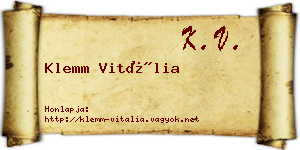 Klemm Vitália névjegykártya